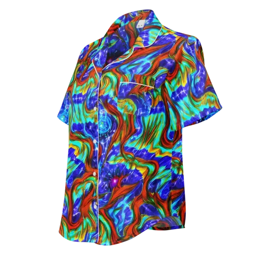 Bluefire Maze on a Women's Short Sleeve Pajama Top