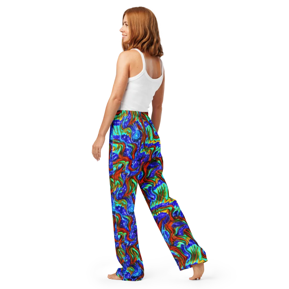Bluefire Maze on Women's Pajama Pants — Back
