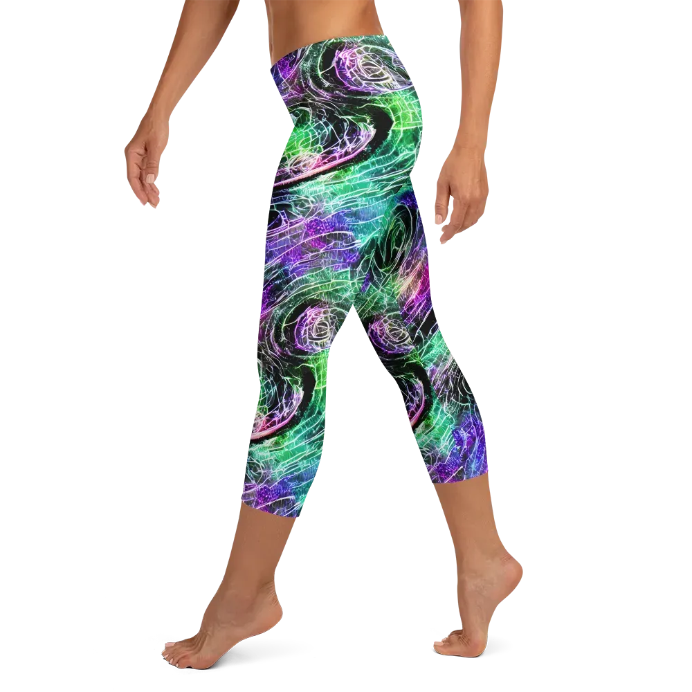 Neon Venom on Capri Leggings — Left