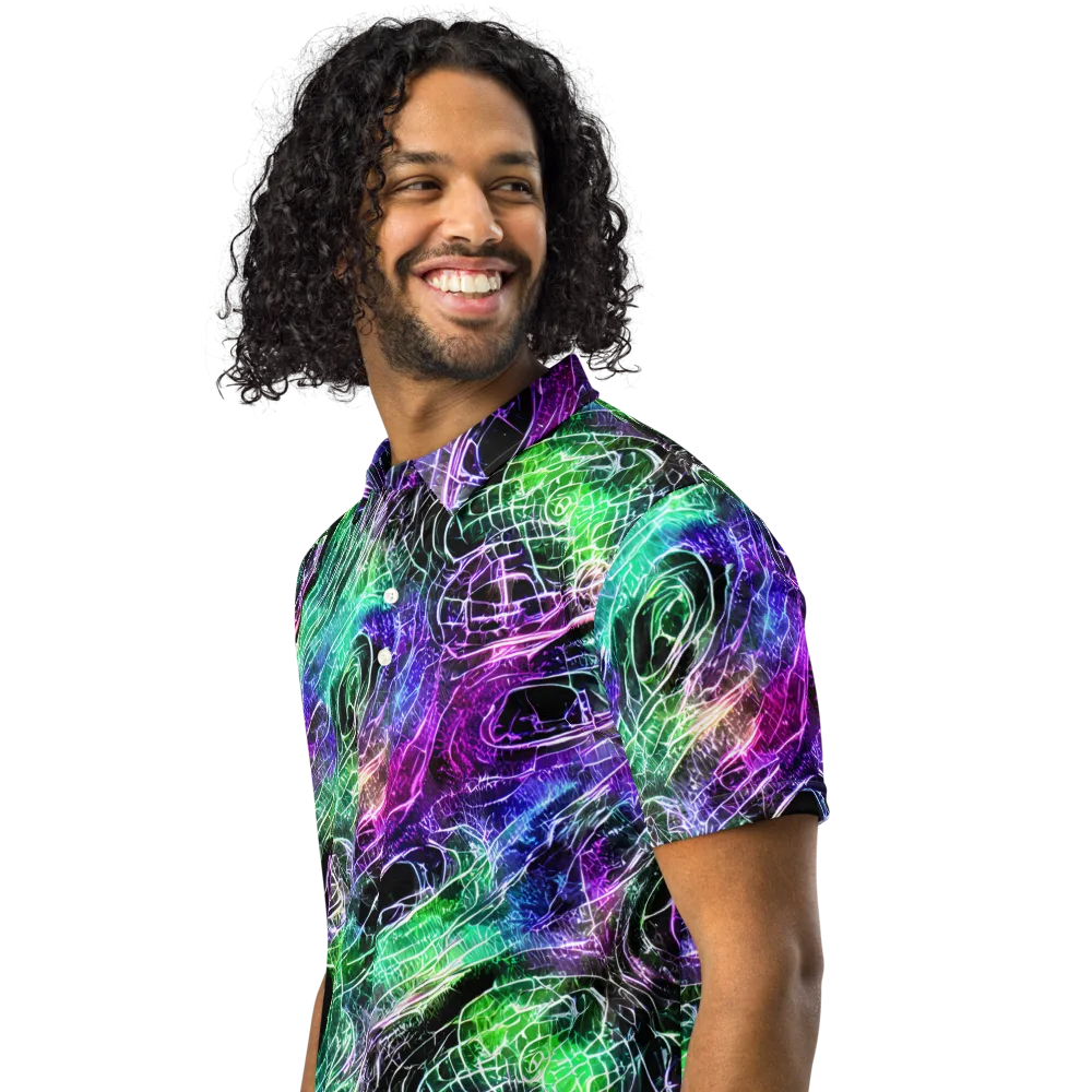 Neon Venom on Men's Slim Fit Polo Shirt — Left Front