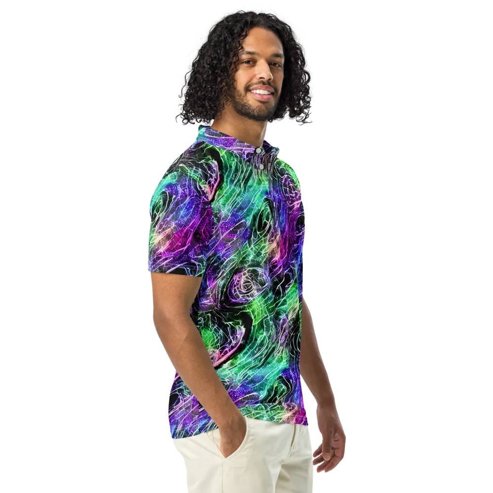 Neon Venom on Men's Slim Fit Polo Shirt — Right Front