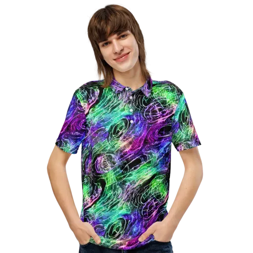 Neon Venom on a Men's Slim Fit Polo Shirt