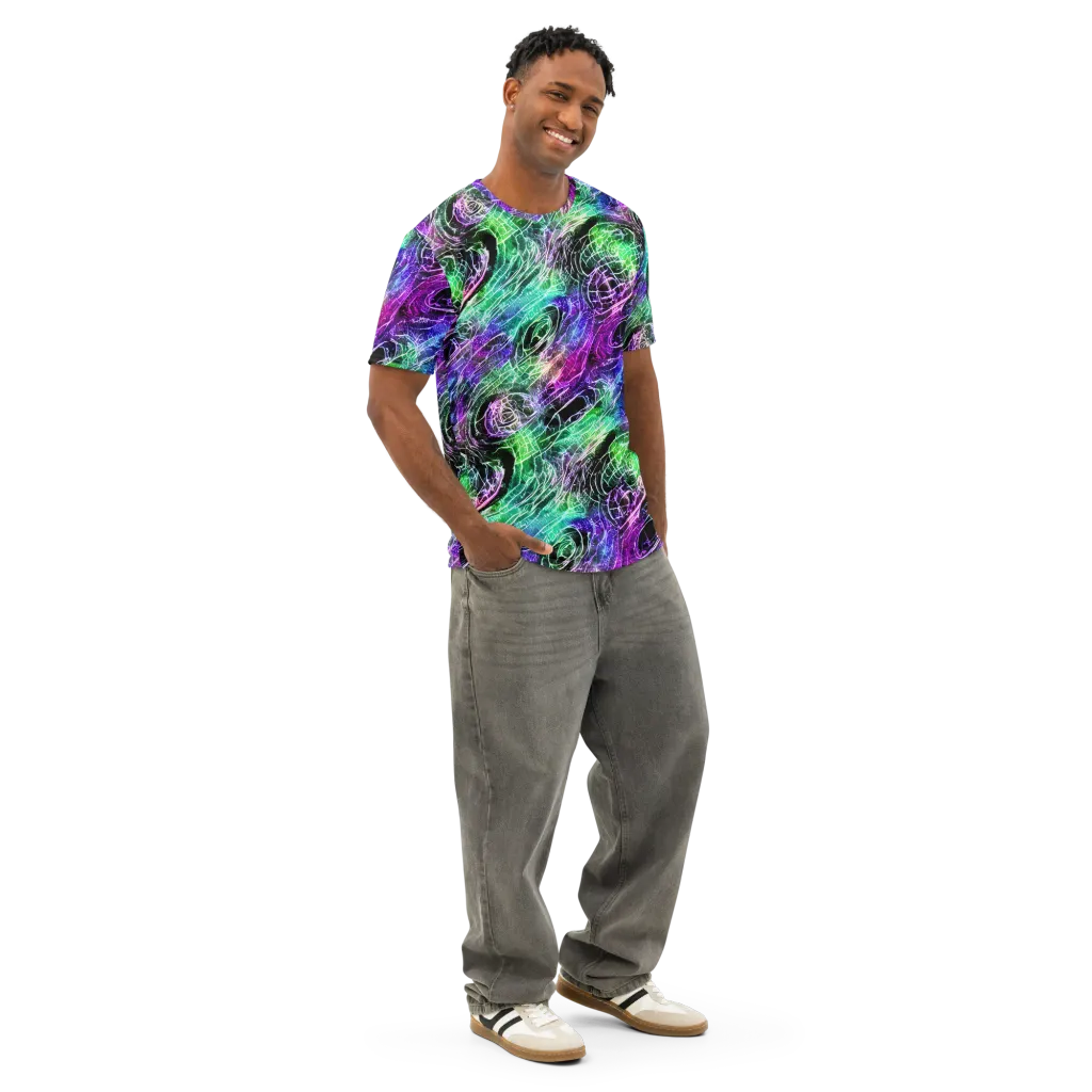 Neon Venom on Men's Cotton Crew Neck T-Shirt — Right Front