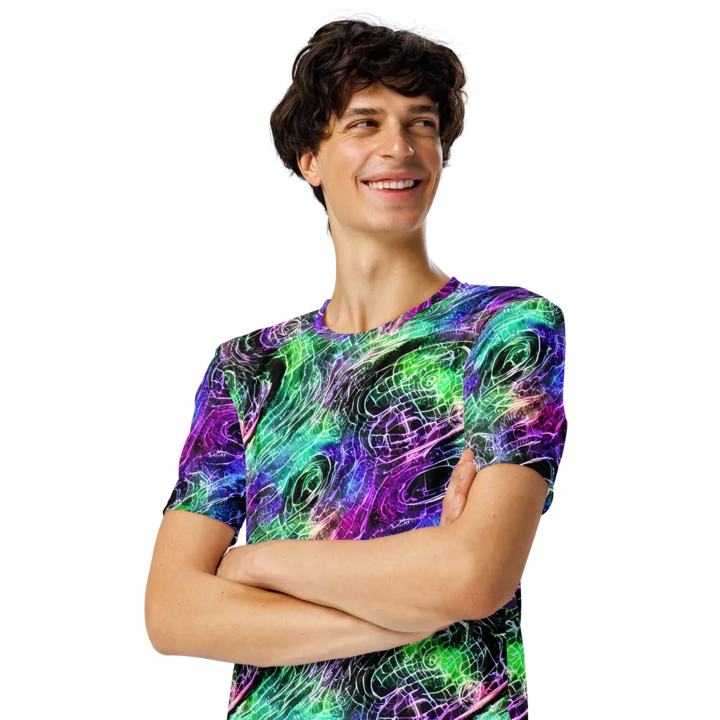 Neon Venom on Men's Crew Neck T-Shirt — Left Front