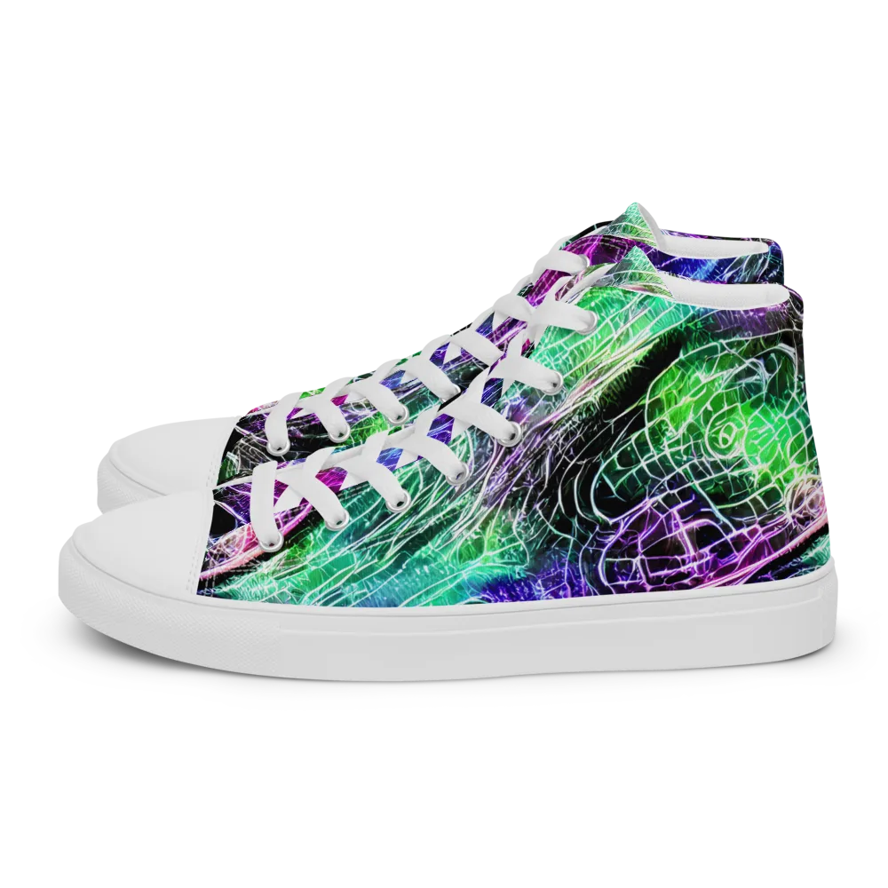 Neon Venom on Men's High Top Canvas Shoes — Left