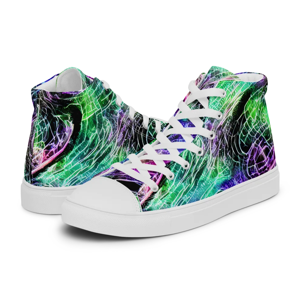 Neon Venom on Men's High Top Canvas Shoes — Left