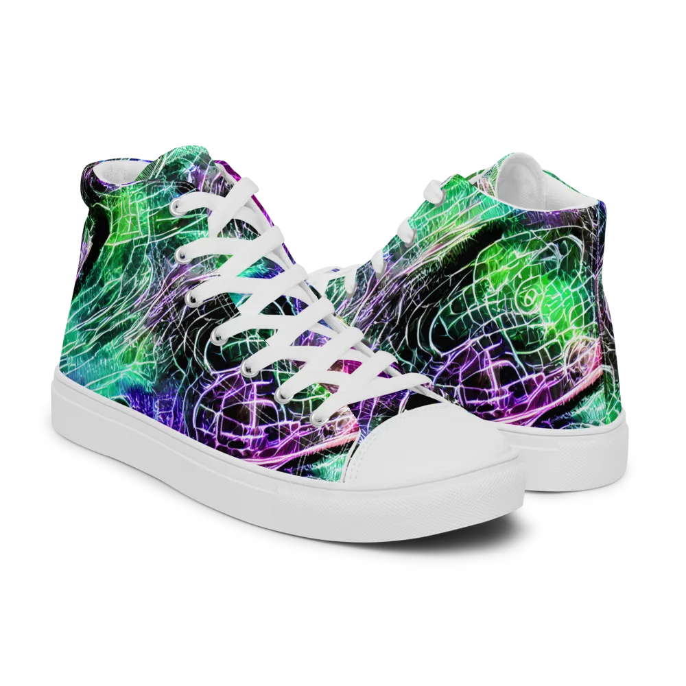 Neon Venom on Men's High Top Canvas Shoes — Right