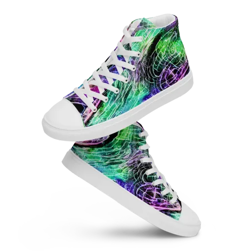 Neon Venom on a Men's High Top Canvas Shoes