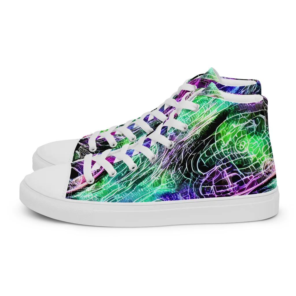 Neon Venom on Women's High Top Canvas Shoes — Left