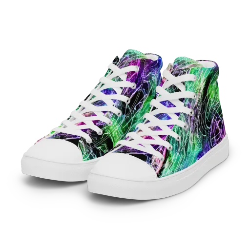 Neon Venom on a Women's High Top Canvas Shoes