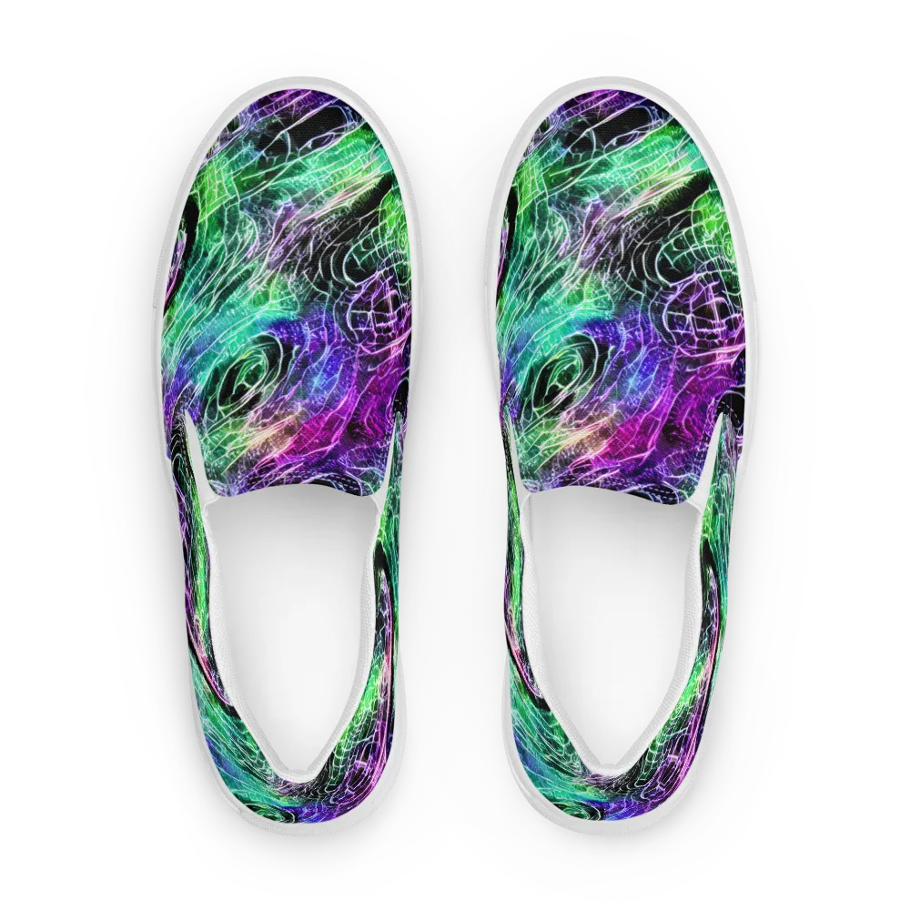 Neon Venom on Men's Slip-On Canvas Shoes — Front