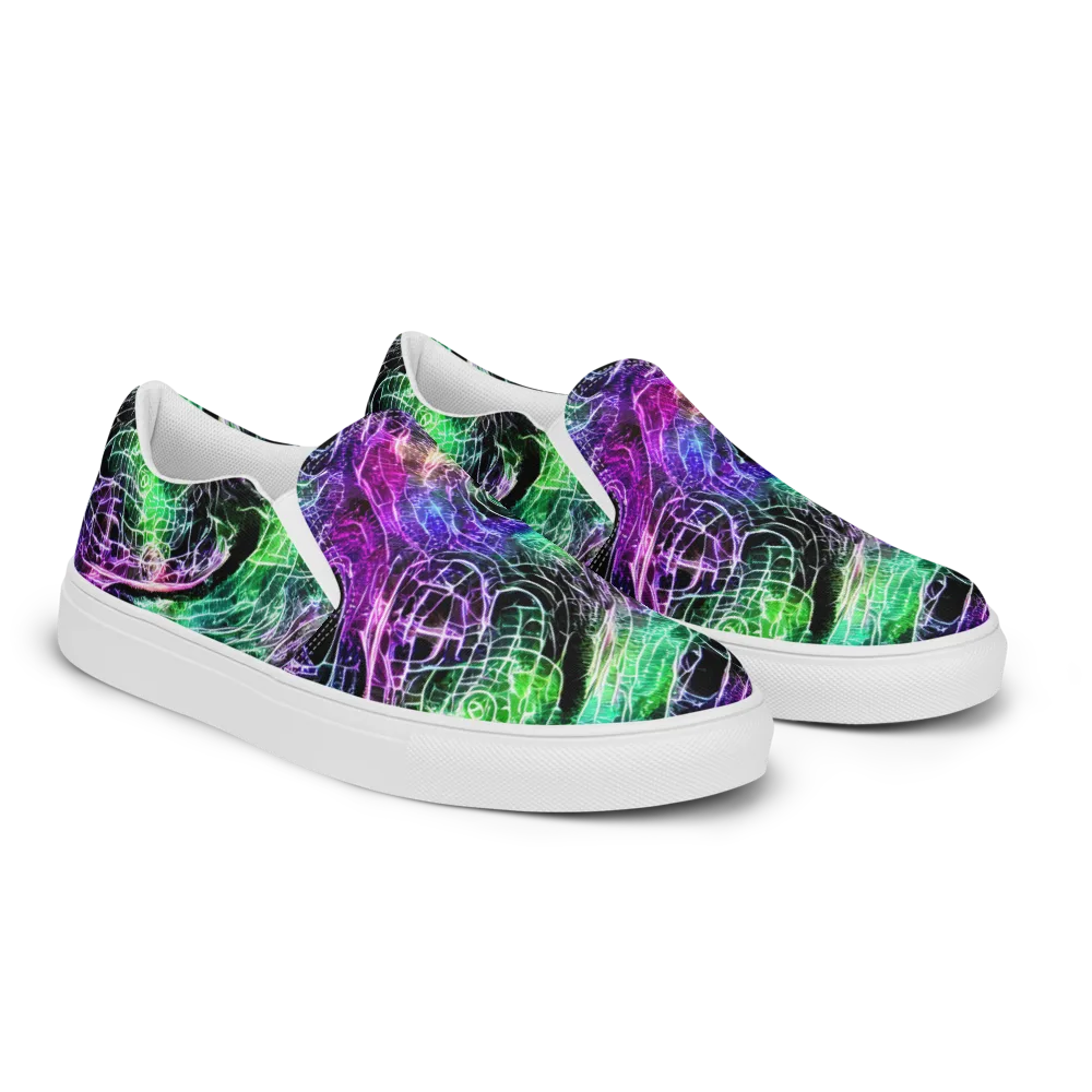 Neon Venom on Men's Slip-On Canvas Shoes — Right Front