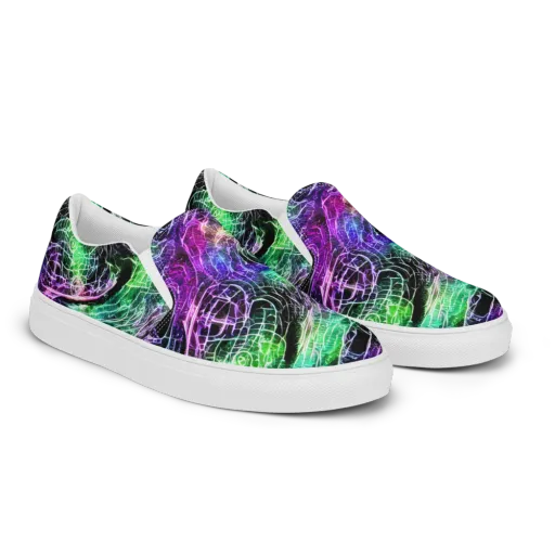 Neon Venom on a Men's Slip-On Canvas Shoes