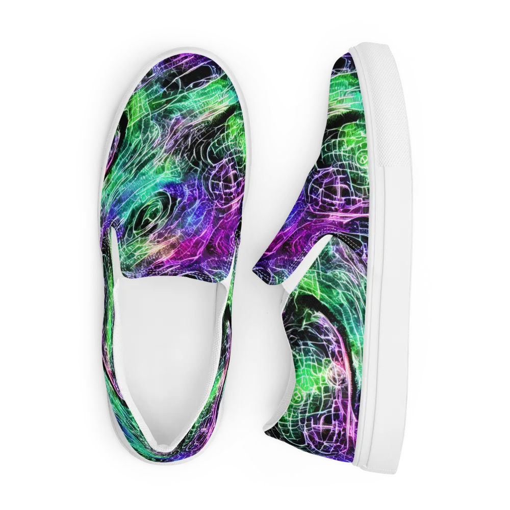 Neon Venom on Men's Slip-On Canvas Shoes — Front