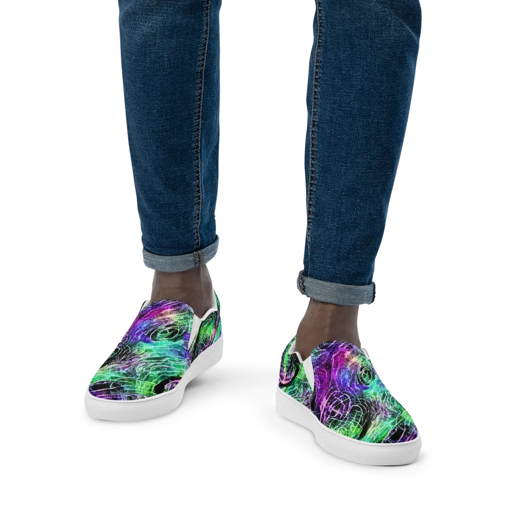 Neon Venom on Men's Slip-On Canvas Shoes — Front
