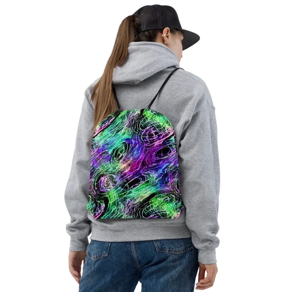 Neon Venom on Drawstring Bag — Front
