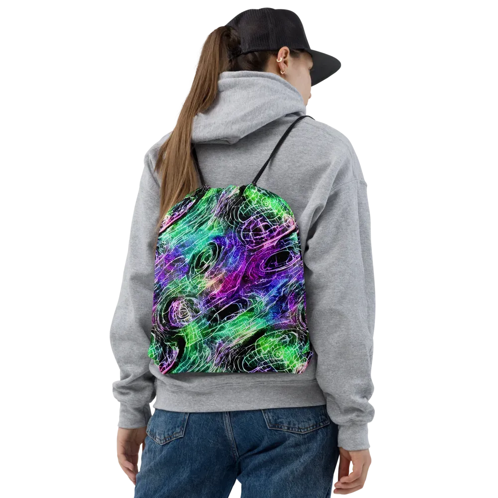 Neon Venom on Drawstring Bag — Front
