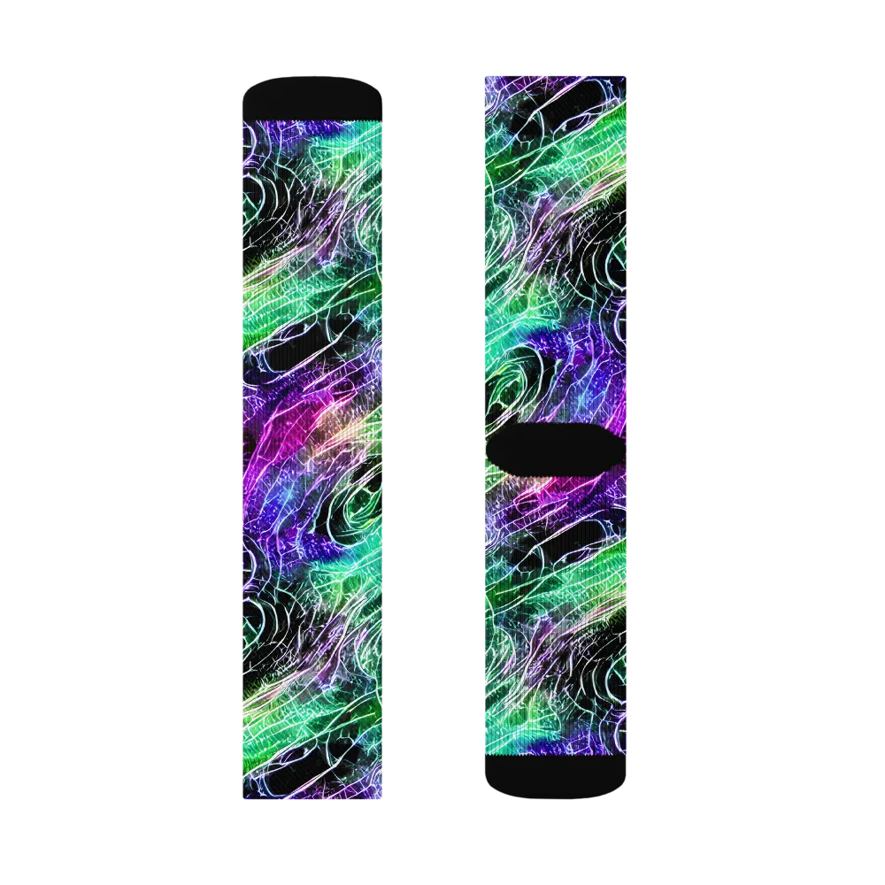 Neon Venom on Socks — Right Sock
