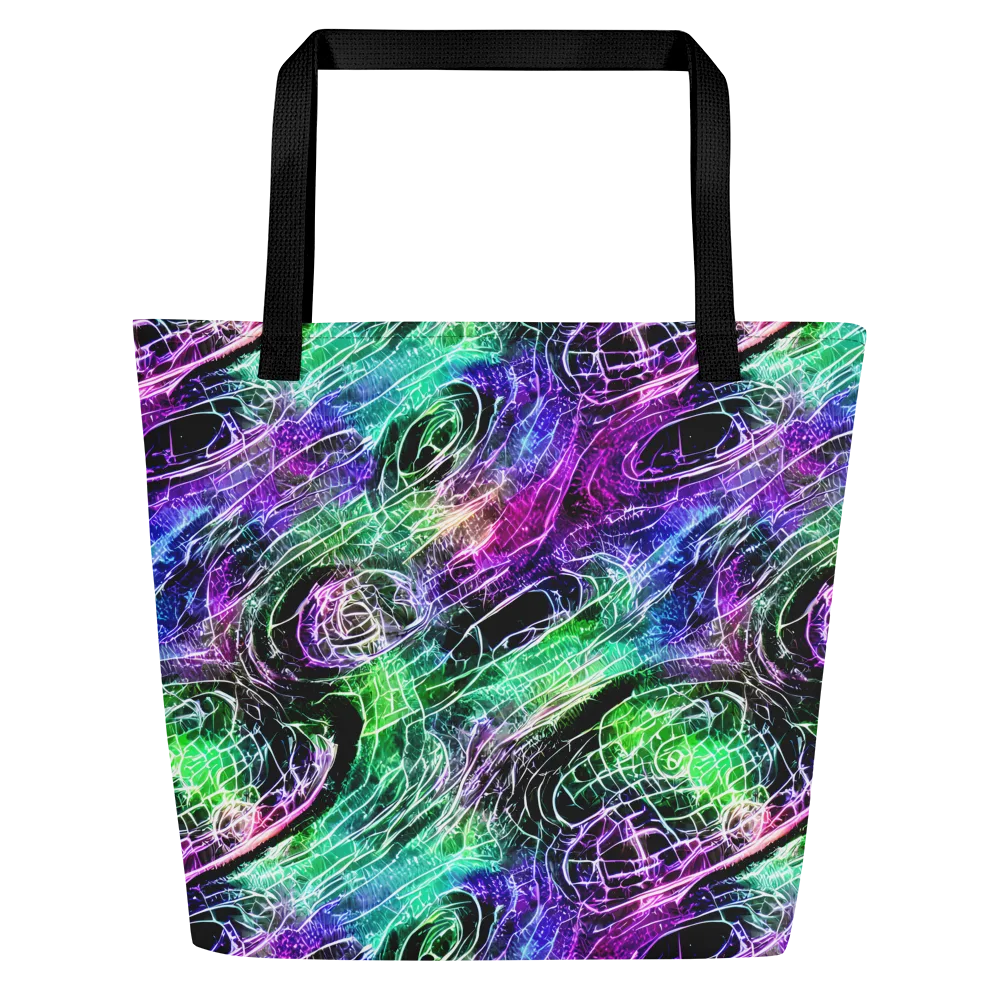Neon Venom on Large Tote Bag W/ Pocket — Front