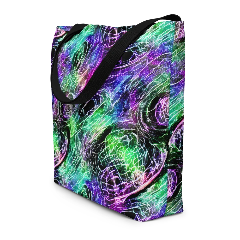 Neon Venom on Large Tote Bag W/ Pocket — Front