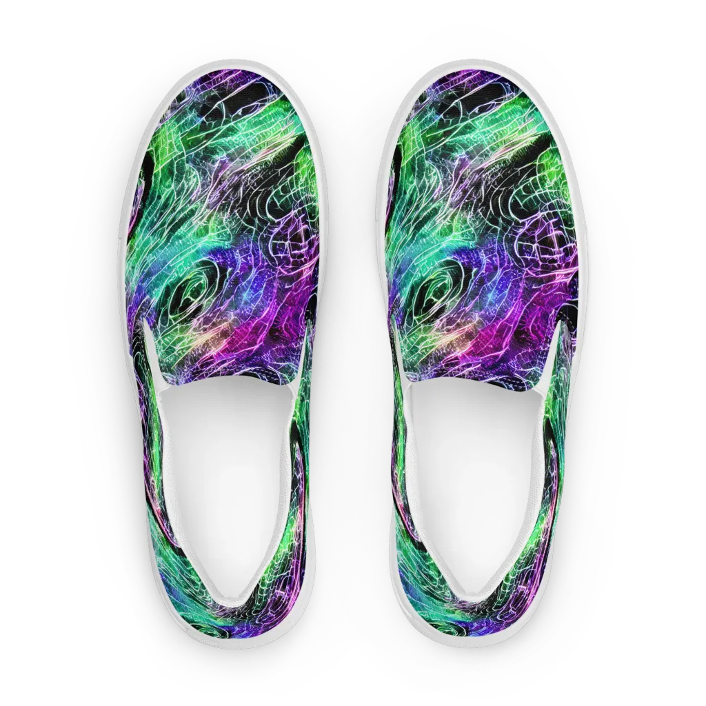 Neon Venom on Women's Slip-On Canvas Shoes — Front