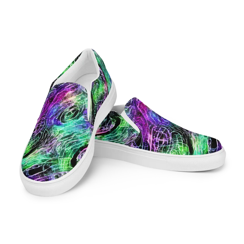 Neon Venom on Women's Slip-On Canvas Shoes — Left Front