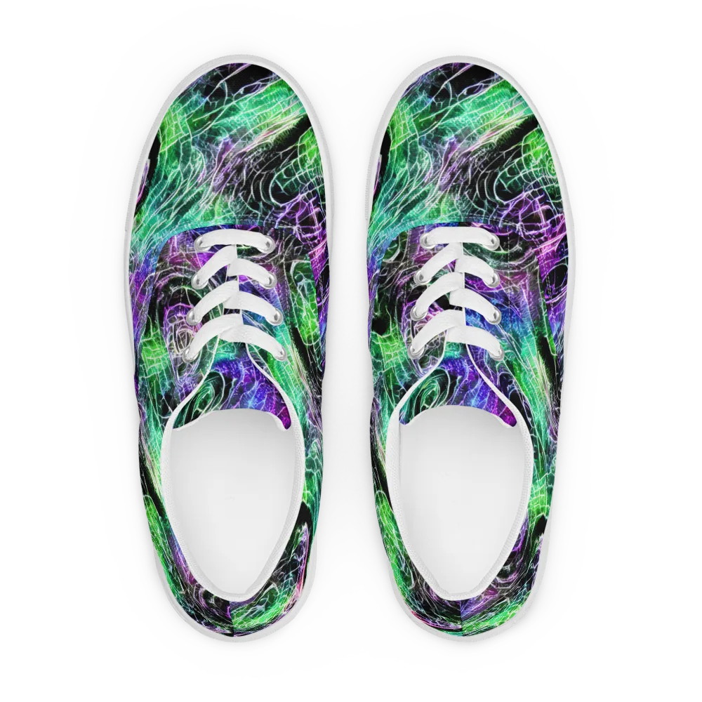 Neon Venom on Men's Lace-Up Canvas Shoes — Front