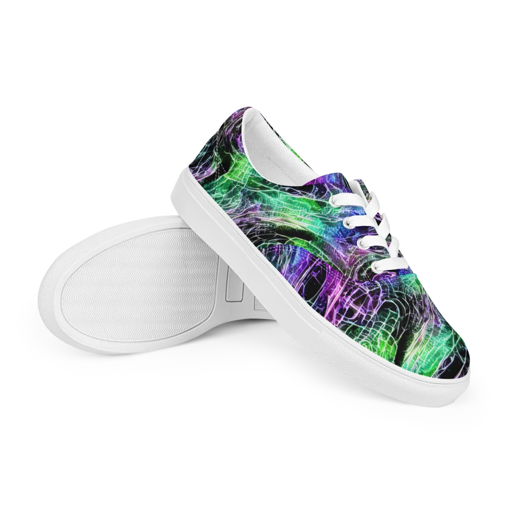 Neon Venom on Men's Lace-Up Canvas Shoes — Right Front