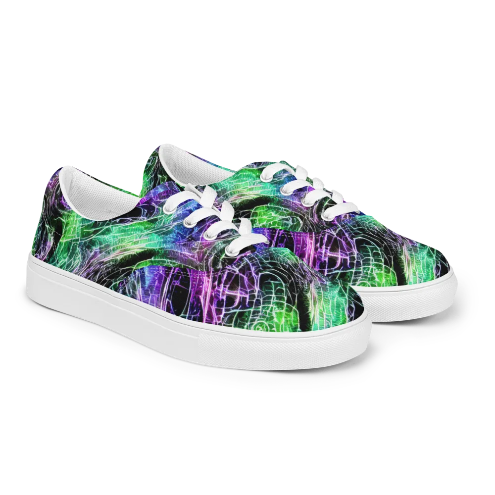 Neon Venom on Men's Lace-Up Canvas Shoes — Right Front
