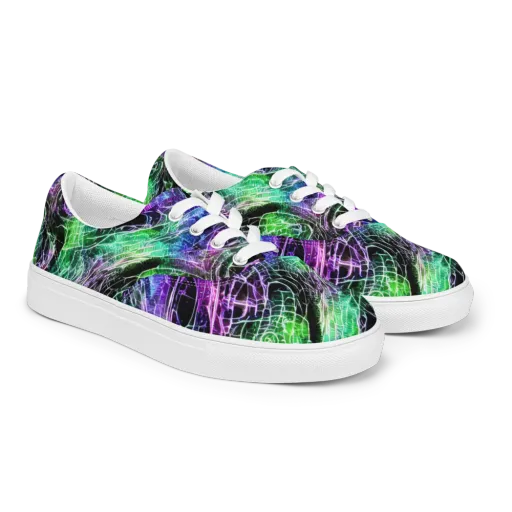 Neon Venom on a Men's Lace-Up Canvas Shoes
