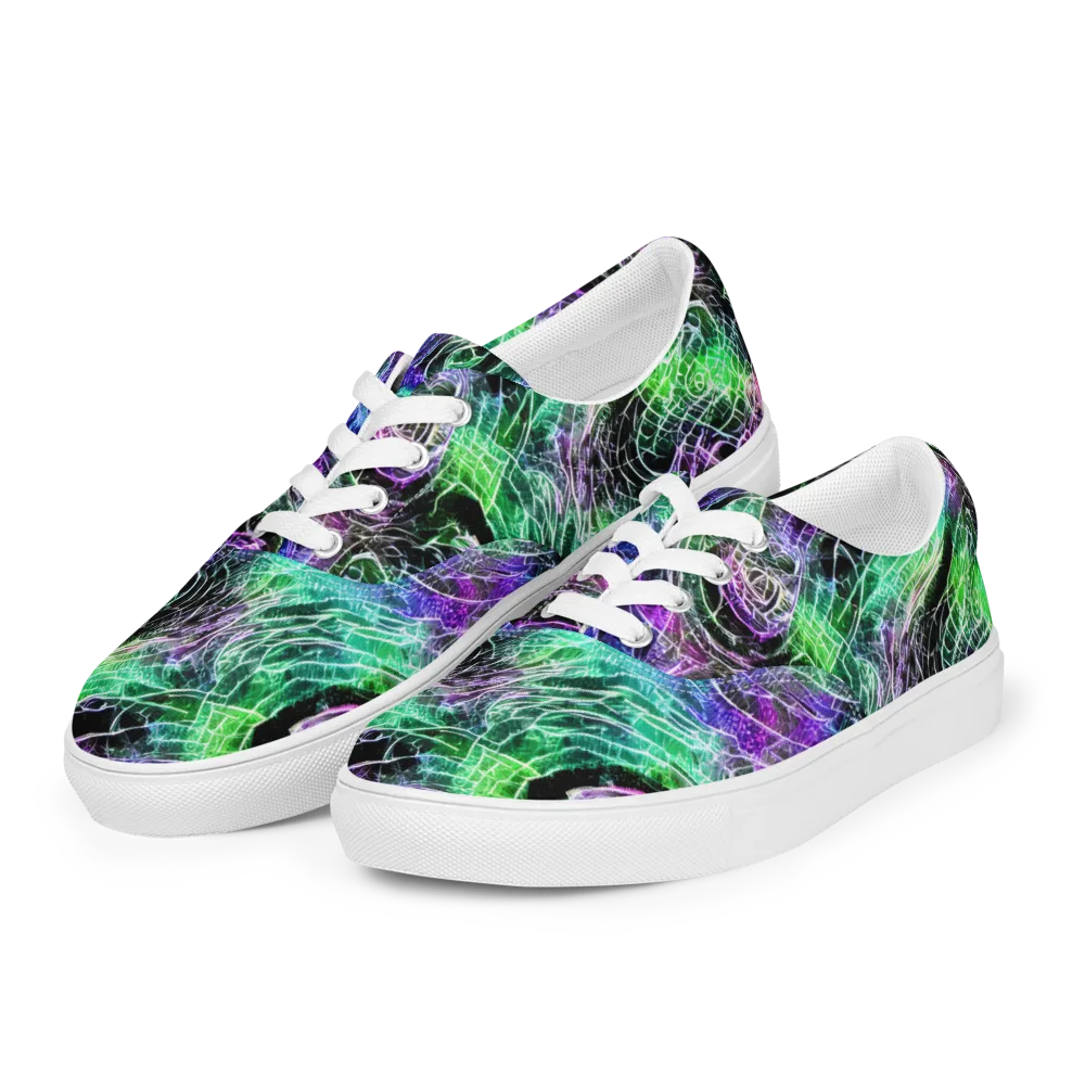 Neon Venom on Men's Lace-Up Canvas Shoes — Left Front