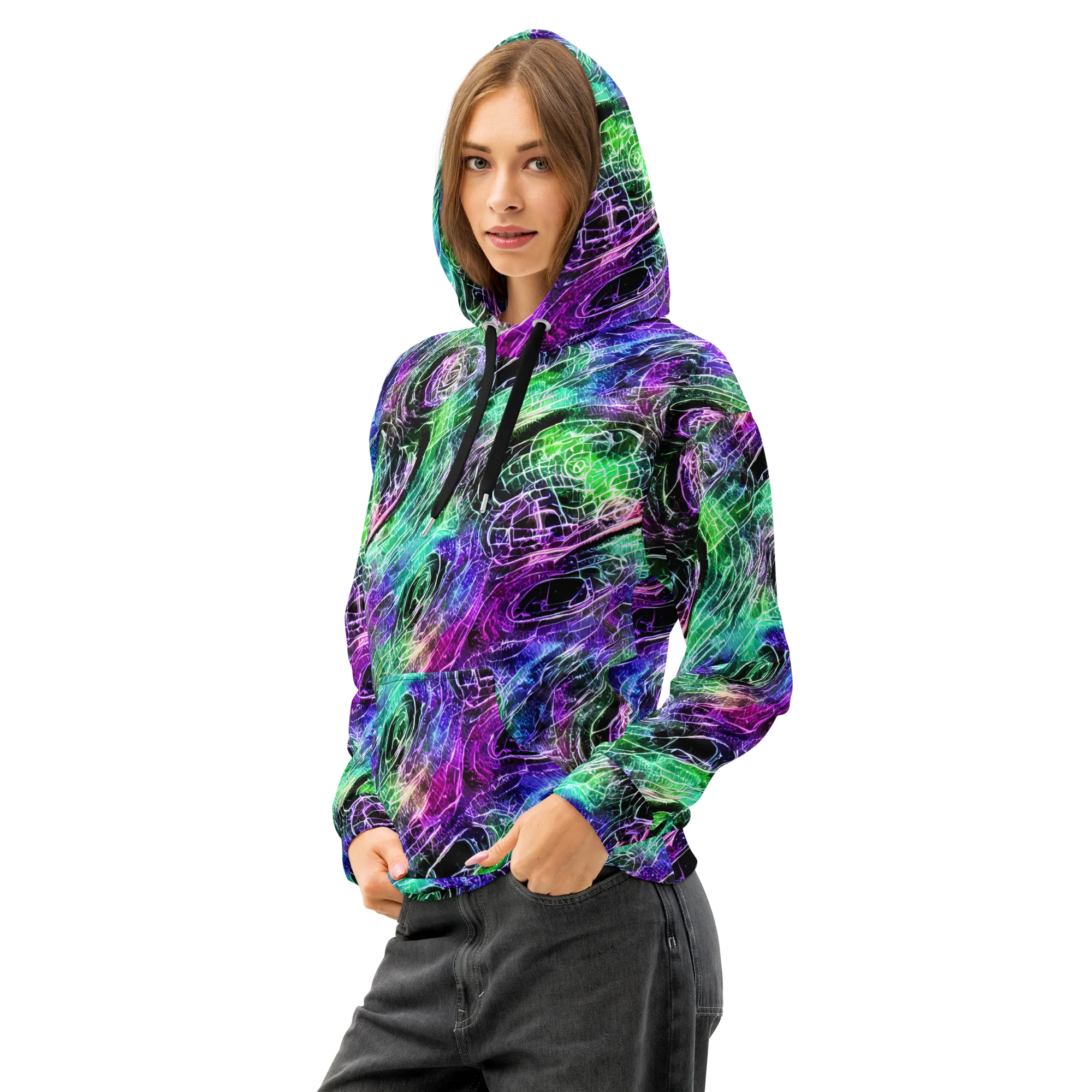 Neon Venom on Cotton Hoodie — Left Front