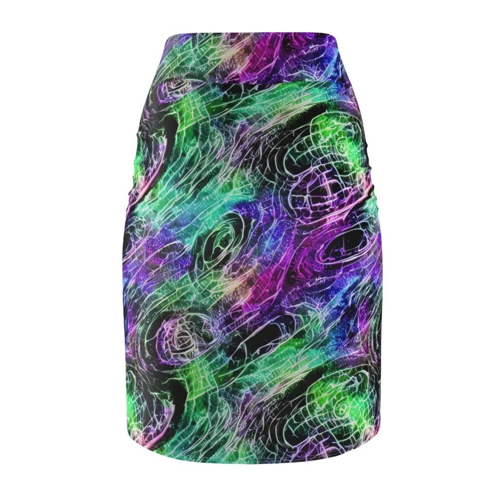 Neon Venom on Pencil Skirt — Back