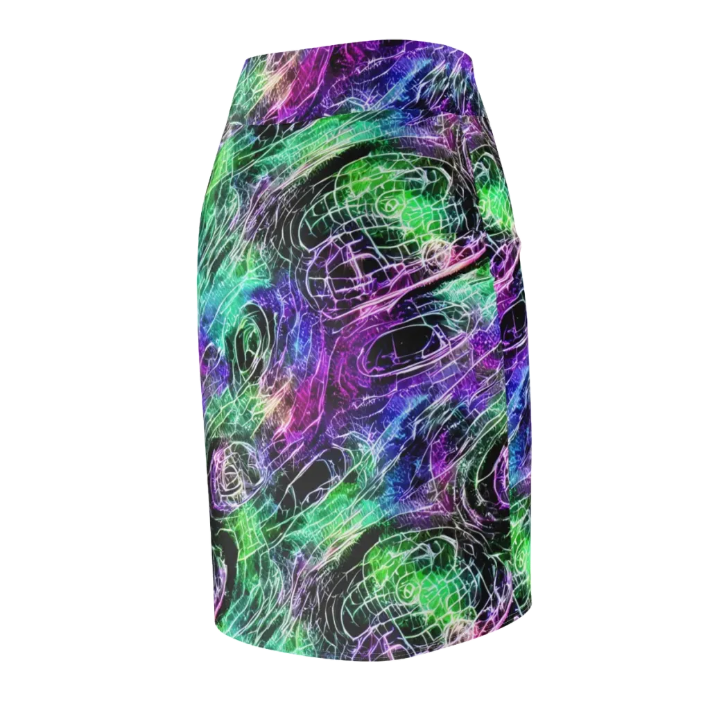 Neon Venom on Pencil Skirt — Back Side