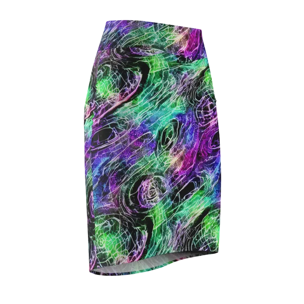 Neon Venom on Pencil Skirt — Front Side