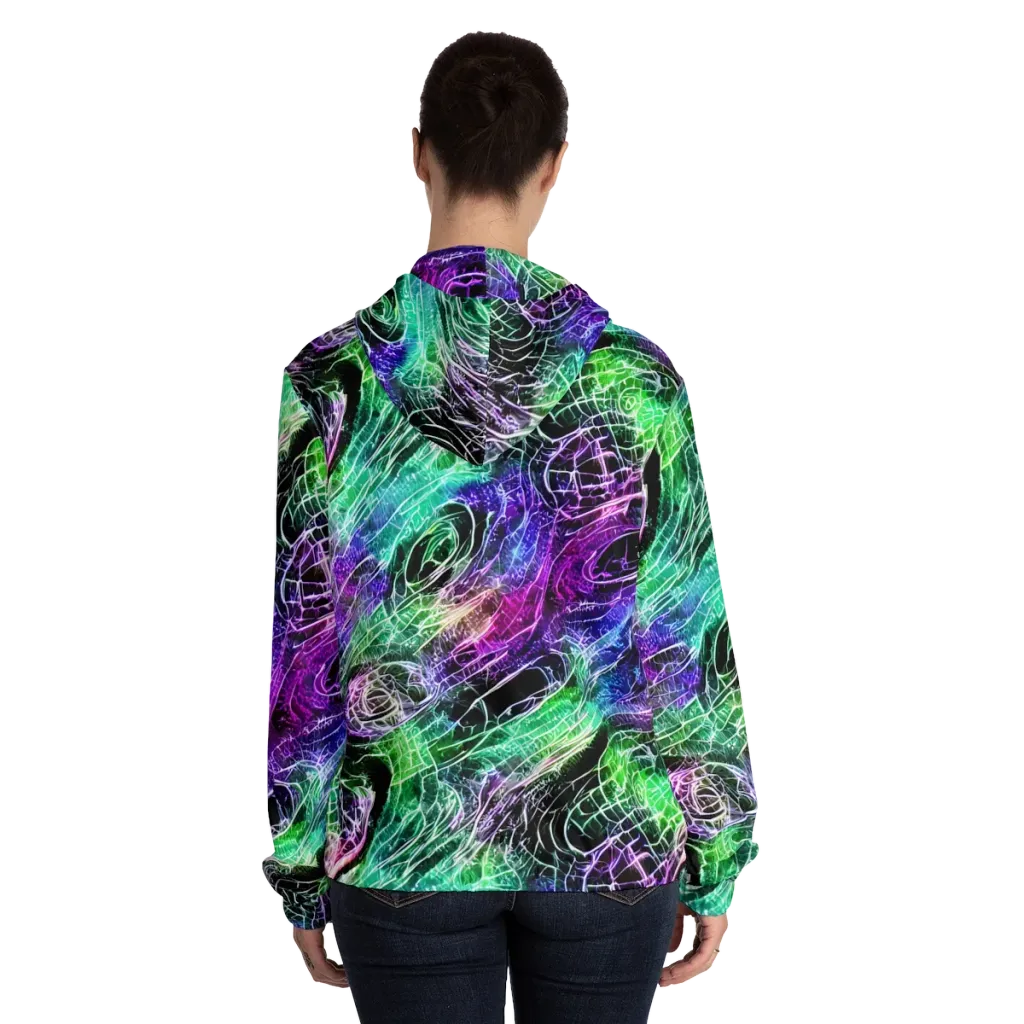 Neon Venom on Women's Full-Zip Hoodie — Back On Person