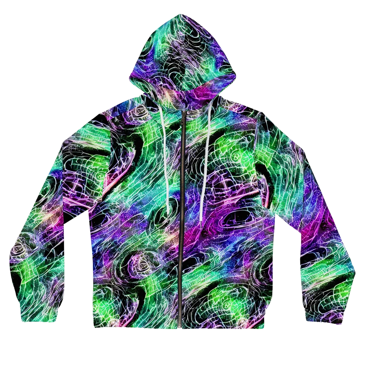 Neon Venom on Women's Full-Zip Hoodie — Front