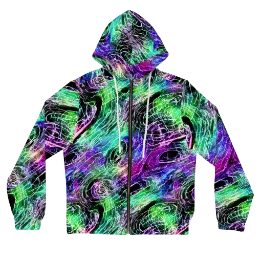 Neon Venom on a Women's Full-Zip Hoodie