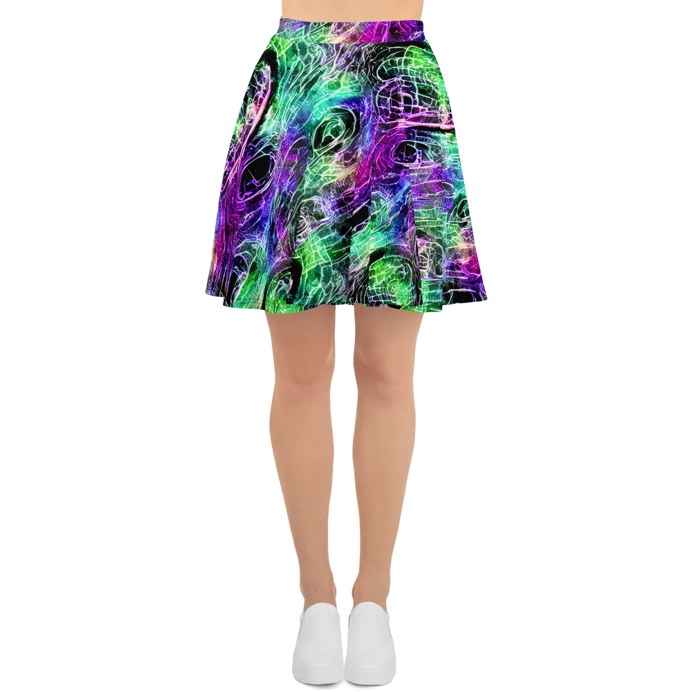 Neon Venom on Skater Skirt — Front