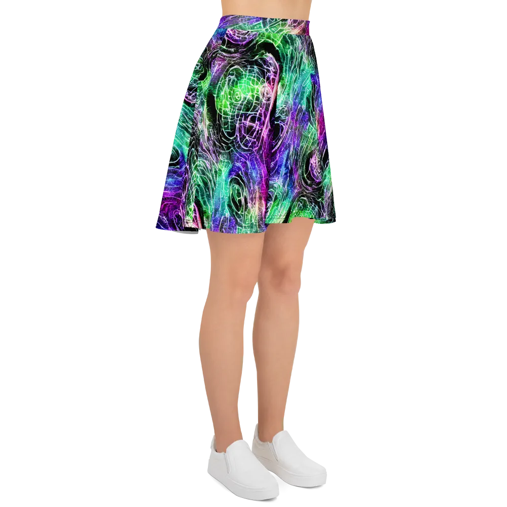 Neon Venom on Skater Skirt — Right