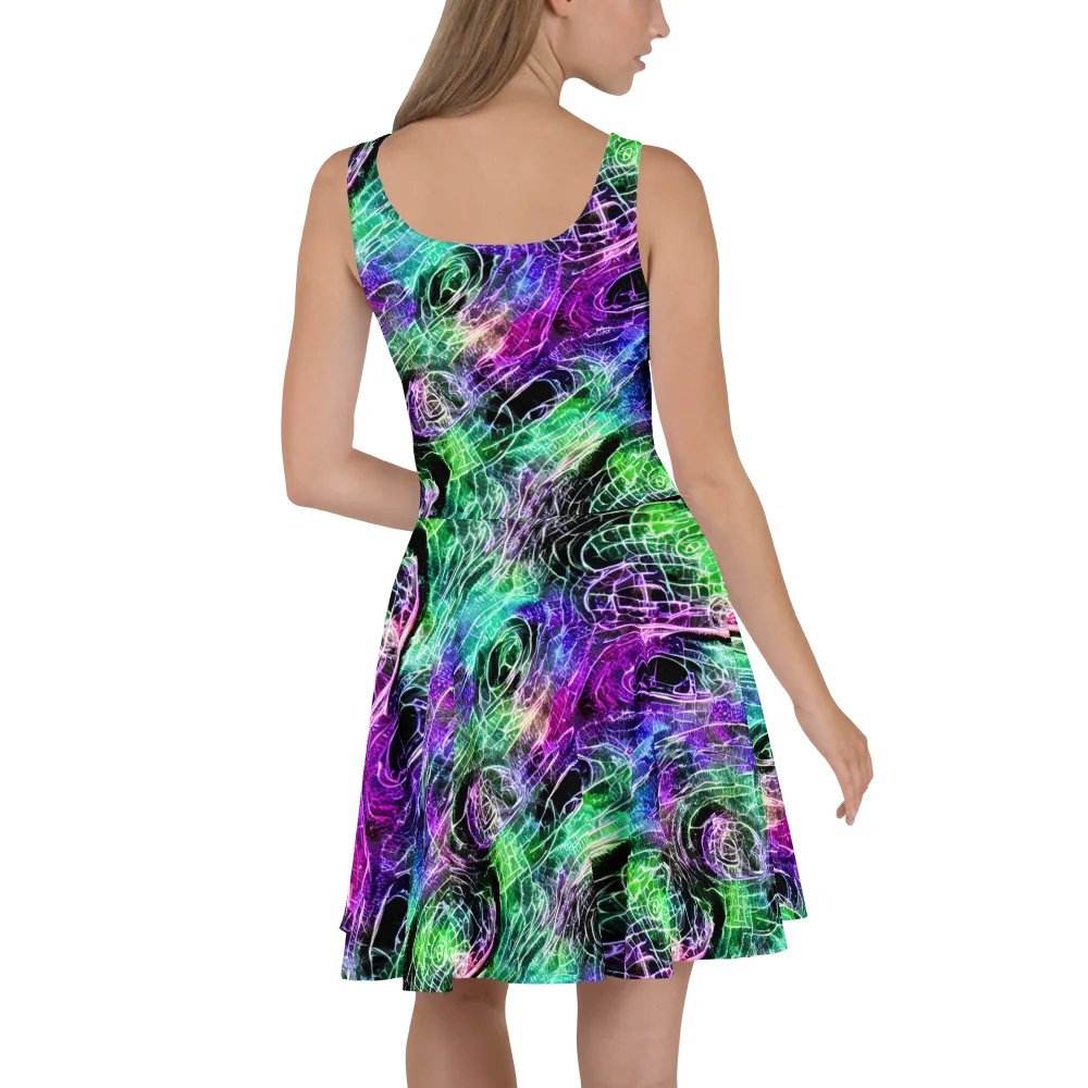 Neon Venom on Skater Dress — Back