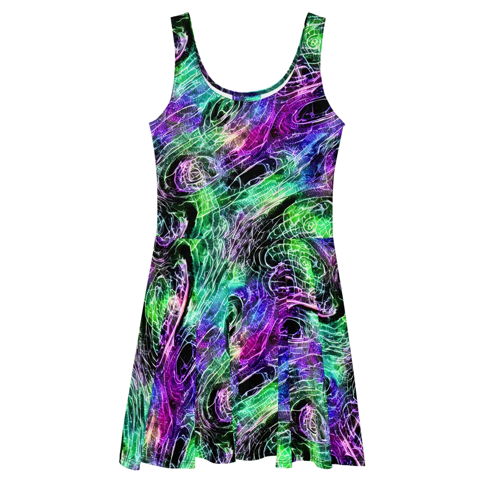 Neon Venom on Skater Dress — Front