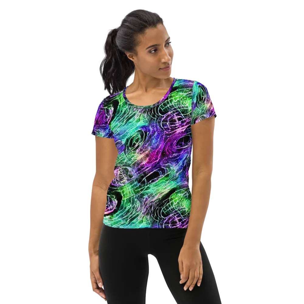 Neon Venom on Women's Athletic T-Shirt — Front