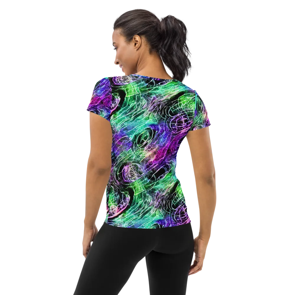 Neon Venom on Women's Athletic T-Shirt — Back