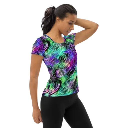 Neon Venom on a Women's Athletic T-Shirt