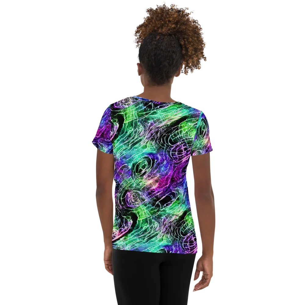 Neon Venom on Women's Athletic T-Shirt — Back