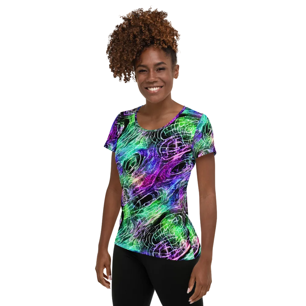 Neon Venom on Women's Athletic T-Shirt — Left