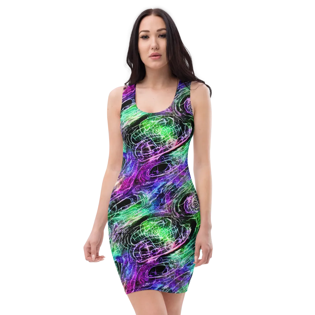 Neon Venom on Bodycon Dress — Front