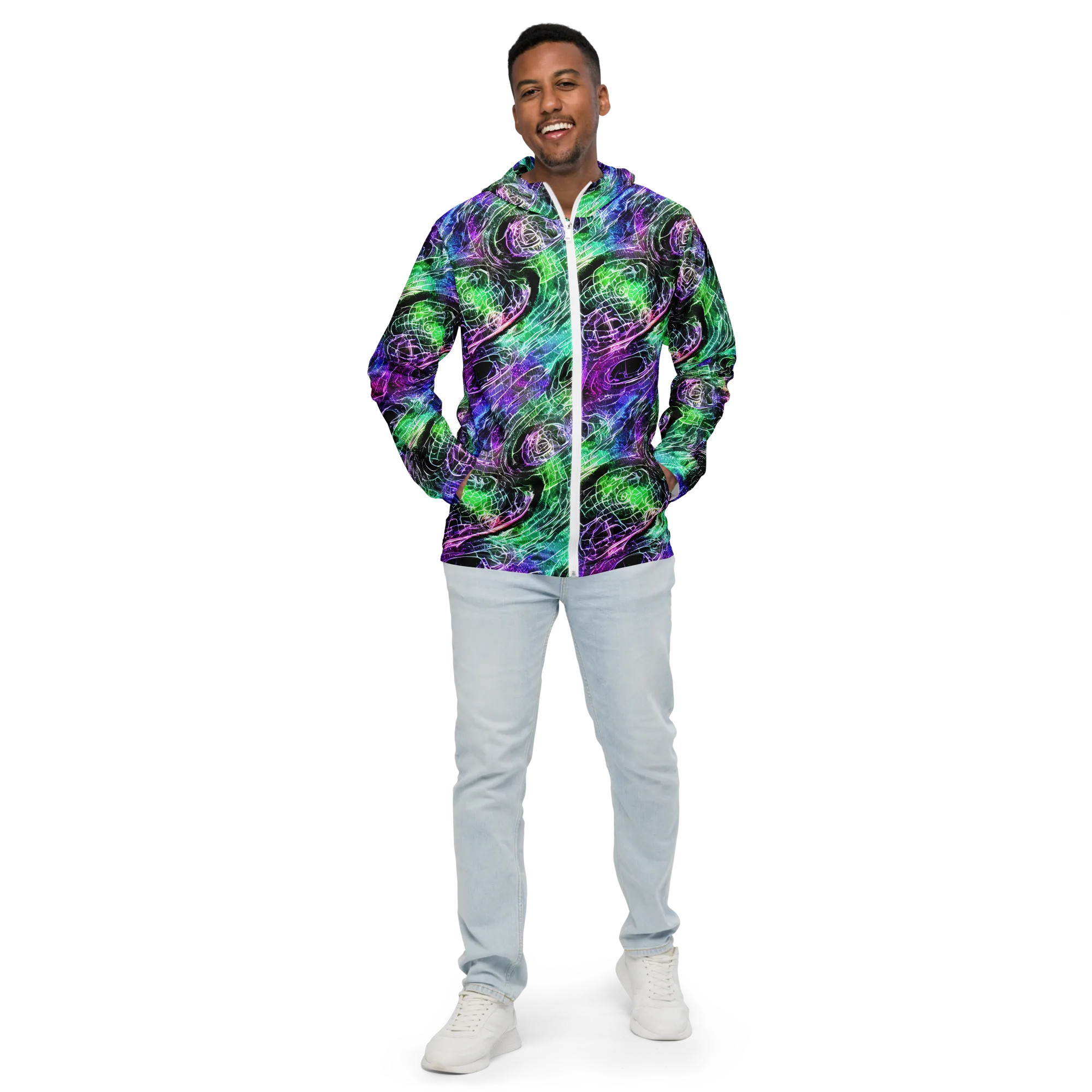Neon Venom on Men's Windbreaker — Front