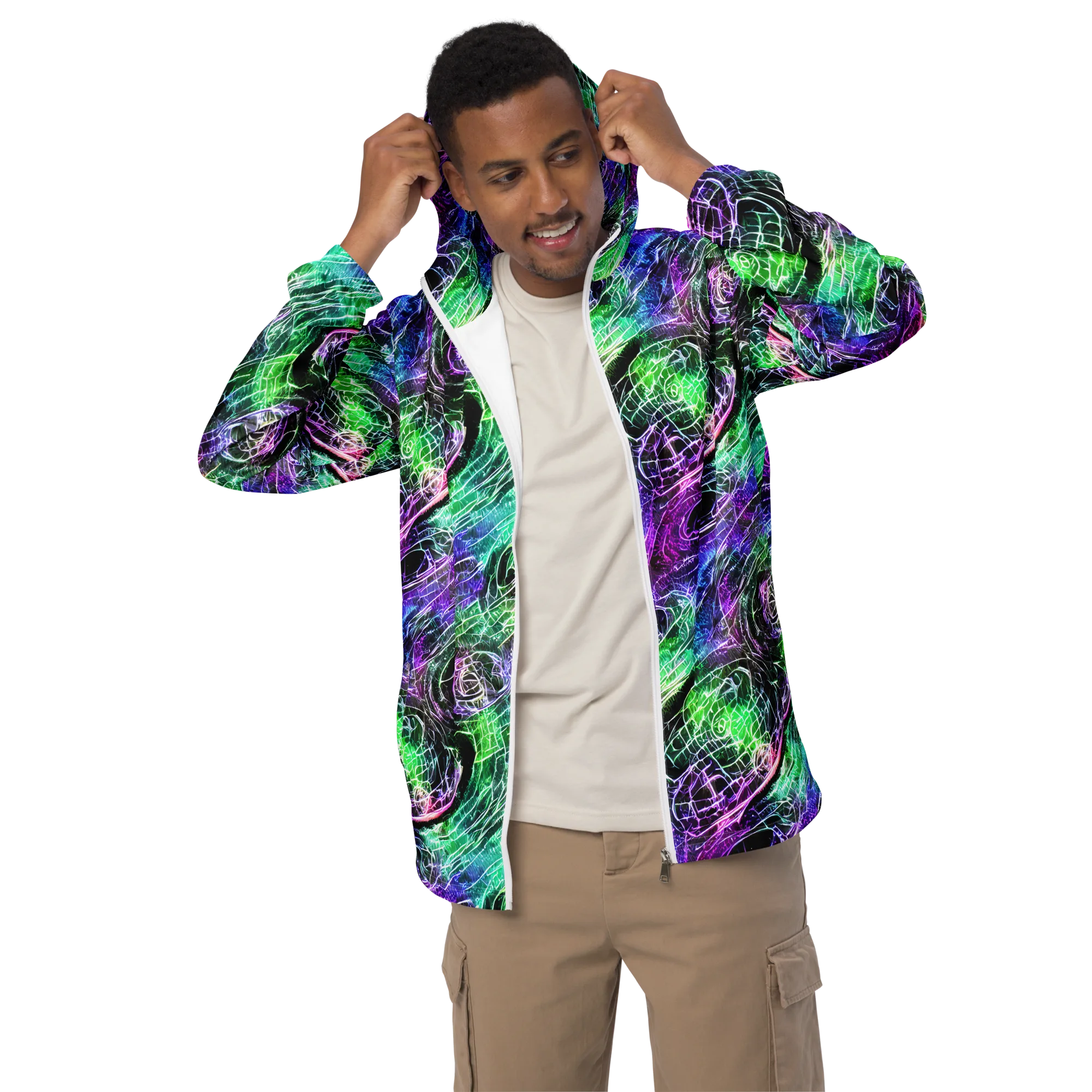 Neon Venom on Men's Windbreaker — Front